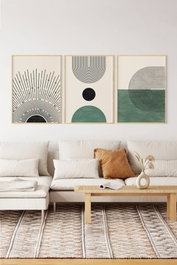 Wallity Set de 3 Pinturas Decorativas Enmarcadas Multicolor